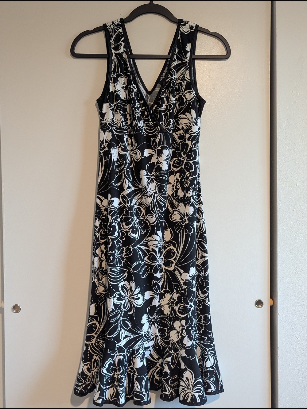 City Triangles Retro Tropical Hibiscus Ruffle Dress